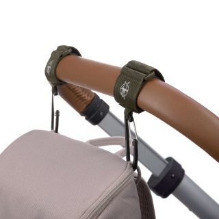 Stroller Hooks with Carabiner 2-Pack Olive