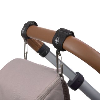 Stroller Hooks with Carabiner 2-Pack Black