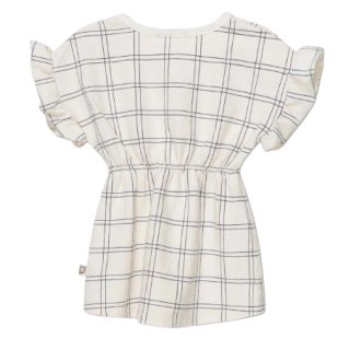 My little Cozmo Baby Dress Plaid Crepe Ivory 3M