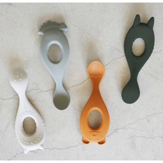 Liva Silicone Spoon 4-Pack Hunter Green Mix