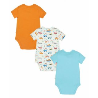 Frugi Super Special 3 Pack Body White Land Sea-Sky-Orange