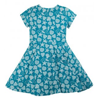 Frugi Spring Skater Dress Camper Blue Seashells
