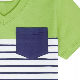 Sense Organics SALVO Shirt Navy Stripes + green