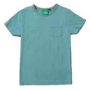 Little Green Radicals Short Sleeve T-Shirt Sky Blue Organic Pocket 7-8Y