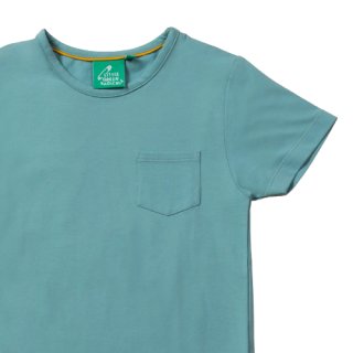 Little Green Radicals Short Sleeve T-Shirt Sky Blue Organic Pocket 7-8Y