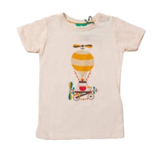 Little Green Radicals Take to the Skies Short Sleeve T-Shirt Creme 7-8Y