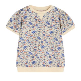 NoaNoa T-Shirt Beige Blumen Blau
