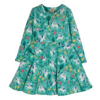 Frugi Dress Pegasus Flight Trkis/Print Organic Cotton 18-24M