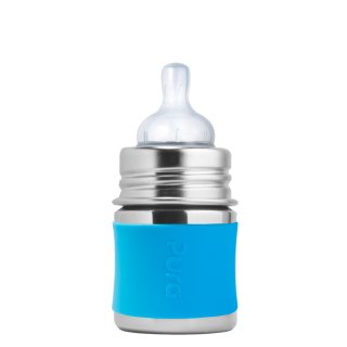 Purakiki Babyflasche mit Sleeve blau 150ml