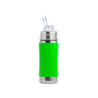 Purakiki Strohhalmflasche mit Sleeve grün 325ml