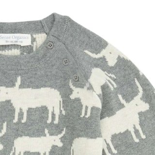 Sense Organics Viktor Baby Knitted Sweater Grey Bulls