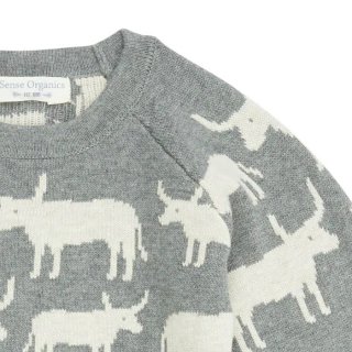 Sense Organics Viktor Knitted Sweater Grey Bulls