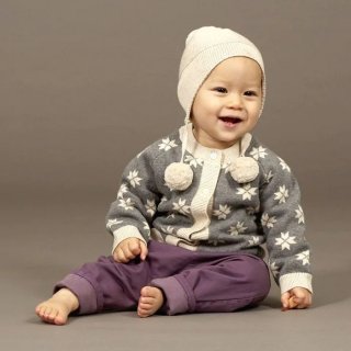 Sense Organics ERIN Baby Knitted Cardigan Grey Pattern  