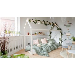 Flexa Cottage Einzelbett mit Hausrahmen White Washed