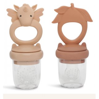 Silicone Fruit Feeding Pacifier Unicorn Rose Sand/Brown Clay