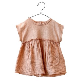 Play Up Organic Dress knitwear and muselin blush rose