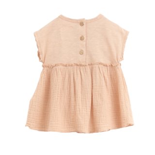 Play Up Organic Dress knitwear and muselin blush rose