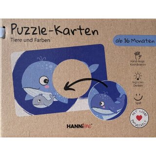 Puzzle-Karten - Tiere und Farben 16M+