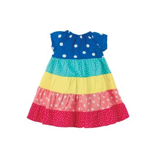 Frugi Little Lola Dress Turquoise Spot/Unicorn 0-3M