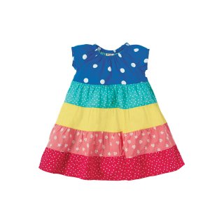 Frugi Little Lola Dress Turquoise Spot/Unicorn 0-3M