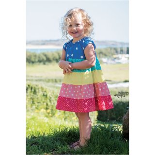 Frugi Little Lola Dress Turquoise Spot/Unicorn 0-3M
