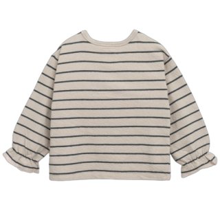 Play Up Striped Jersey Langarm T- Shirt Beige/Schwarz 6M