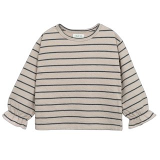 Play Up Striped Jersey Langarm T- Shirt Beige/Schwarz 24M