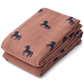 Lewis Muslin Cloth 2-pack Horses / Dark Rosetta
