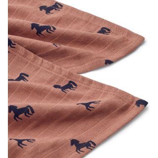 Lewis Muslin Cloth 2-pack Horses / Dark Rosetta