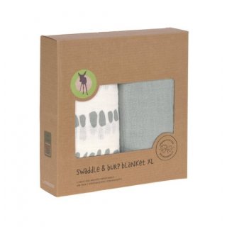 Swaddle & Blanket Muslin  XL Strokes Silver Grey