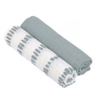 Swaddle & Blanket Muslin  XL Strokes Silver Grey