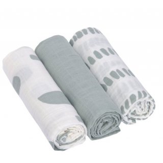 Swaddle & Burp Blanket L Strokes Silver Grey