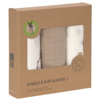 Swaddle and burp blanket Little Mateys Royal Blue L 
