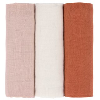 Swaddle and burp blanket Pink Milky Rust L 
