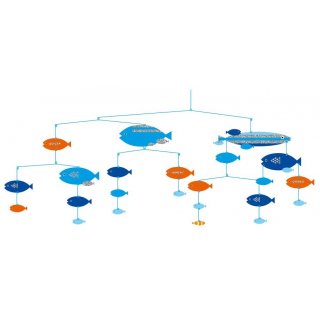 Mobile FSC Papier Fische Glitzer