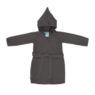 Muslin Bademantel anthracite