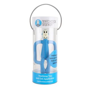 Matchstick Monkey Teething Toy and Gel Applicator light blue