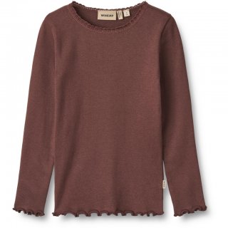 Wheat Rib T-Shirt Lace plum  62/ 3m
