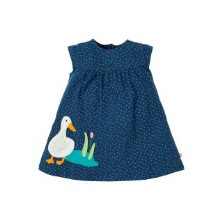 Frugi Little Lola Dress  Marine Blue Scatter Spot/Duck 0-3M