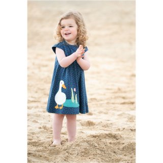 Frugi Little Lola Dress  Marine Blue Scatter Spot/Duck 0-3M