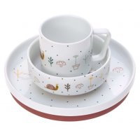 Dish Set Porcelain/Silicone Garden Explorer Girls