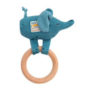 Holz Ring Rassel Elefant