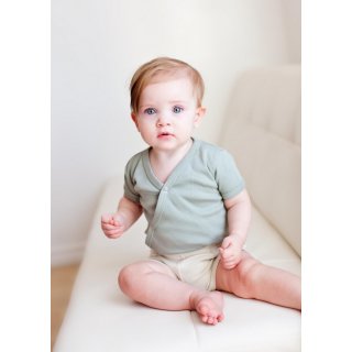 Lovedbaby Organic Short-Sleeve Kimono Bodysuit Seafoam NB