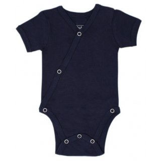 Lovedbaby Organic Short-Sleeve Kimono Bodysuit Navy NB