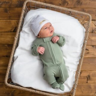 Lovedbaby Organic Zipper Footed Overall Seafoam NB
