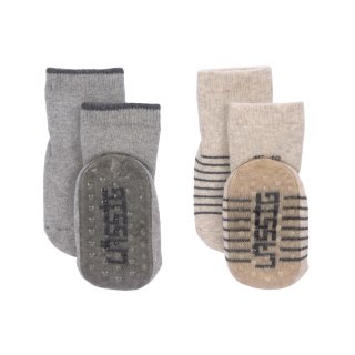Anti-slip Socks 2 pcs. assorted grey/beige