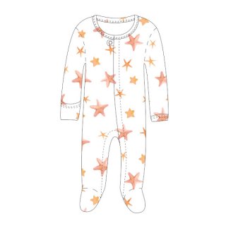 Lovedbaby Organic Zipper Footed Overall Starfish