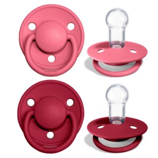 BIBS De Lux 2er Pack Schnuller coral/ruby (0-36M) Silicone