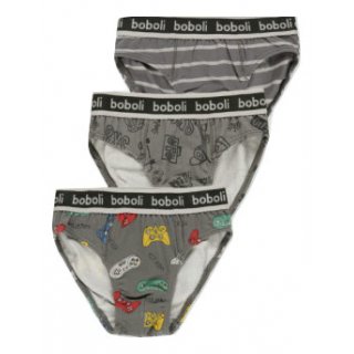 Boboli Pack 3 Slips grau gemustert