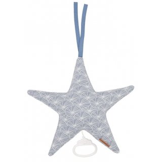 Spieluhr Stern Fb.lily leaves blue
